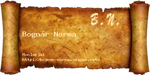 Bognár Norma névjegykártya